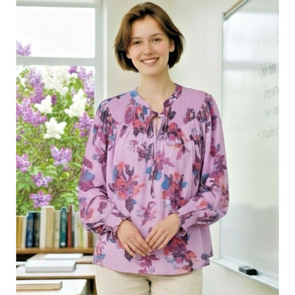 Nanette Lepore NEW womens boho floral summer blouse sz M travel vacation